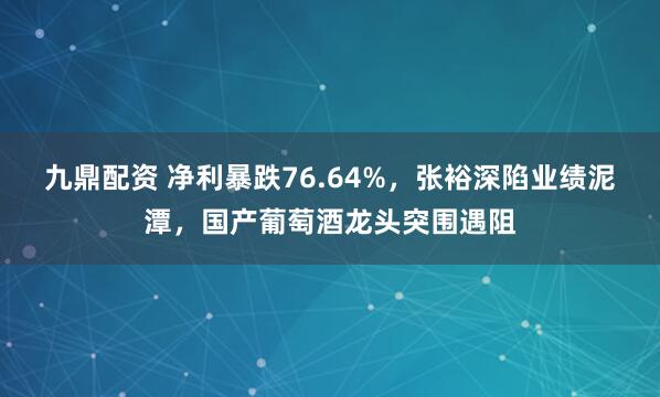 九鼎配资 净利暴跌76.64%，张裕深陷业绩泥潭，国产葡萄酒龙头突围遇阻